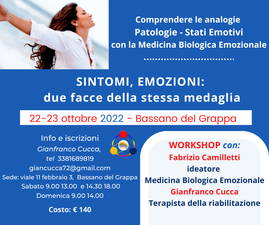Sintomi,emozioni. Workshop 22-23ott 22 a Bassano del Grappa
